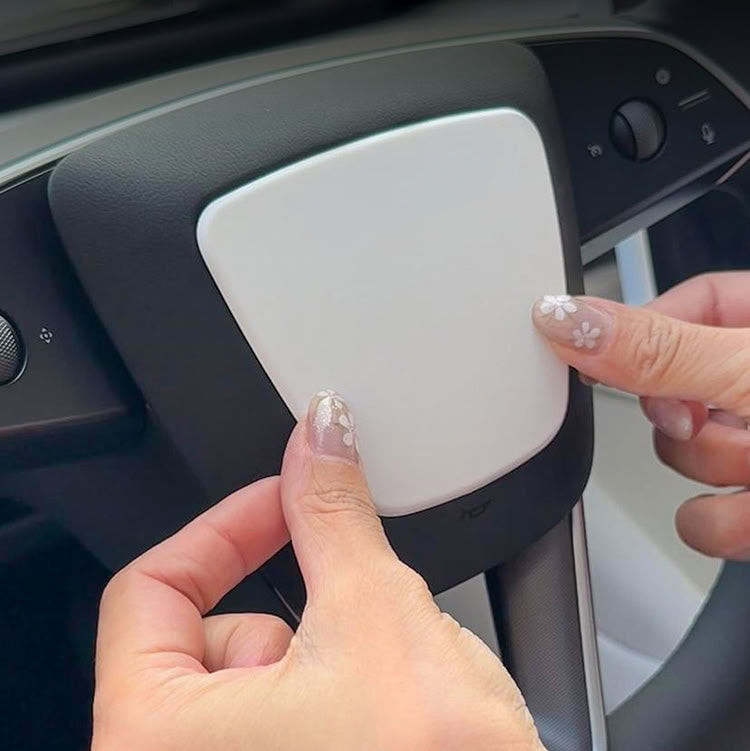 Steering Wheel Trim Cover for Tesla Model 3 Highland Model Y Juniper（With TESLA）