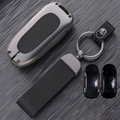 Tesla Model X Key Fob Cover - Aluminum Alloy Protective Case（WIth Logo） Model X Black