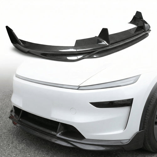 2025+ Model Y Juniper Carbon Fiber Front Lip Splitterc- High Performance Exterior Upgrade (Glossy/Matte)