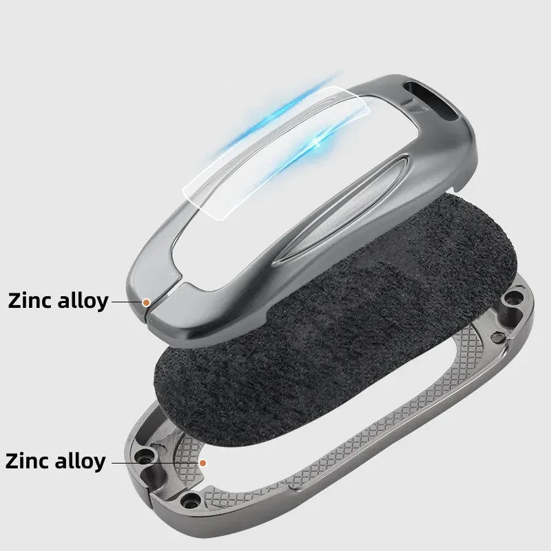 Tesla Model X Key Fob Cover - Aluminum Alloy Protective Case（WIth Logo）