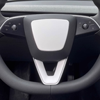 Steering Wheel Trim Cover for Tesla Model 3 Highland Model Y Juniper（With TESLA） Center Cap+V-Shaped Cap White
