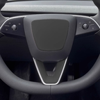 Steering Wheel Trim Cover for Tesla Model 3 Highland Model Y Juniper（With TESLA） Center Cap+V-Shaped Cap Black