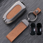 Tesla Model X Key Fob Cover - Aluminum Alloy Protective Case（WIth Logo） Model X Brown