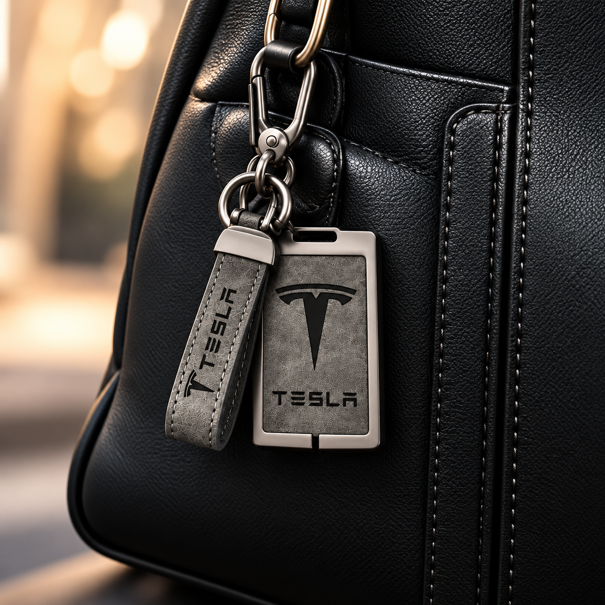 Key Card Holder for All Tesla Models - Zinc Alloy Full Protection with Keychain