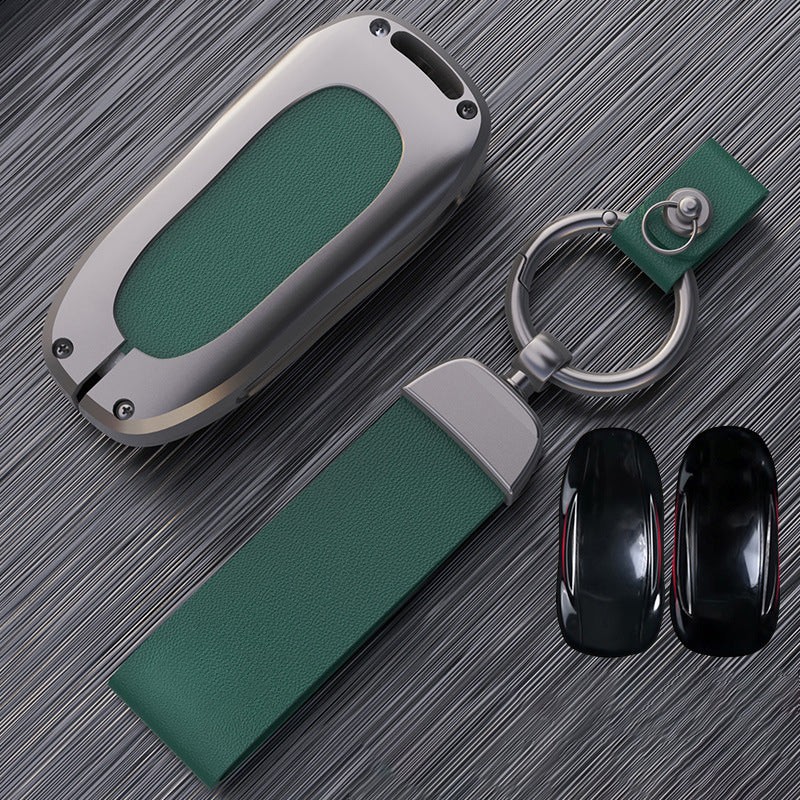 Tesla Model X Key Fob Cover - Aluminum Alloy Protective Case（WIth Logo） Model X Green