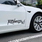 Reflective Robotaxi Decal | Tesla Body & Window Waterproof PVC Sticker Black Large (50*17cm)