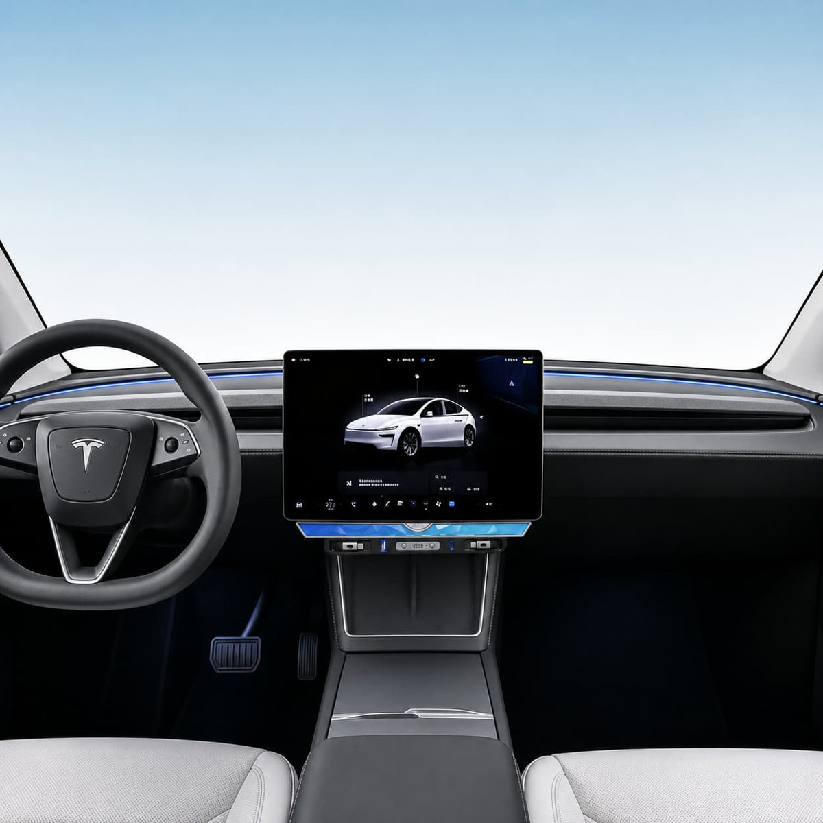 Model 3 Highland/Model Y Juniper Under Screen Crystal Dock | 3-in-1 Ambient Light, Aromatherapy & USB Fast Charging