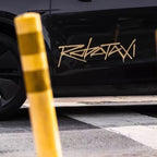 Reflective Robotaxi Decal | Tesla Body & Window Waterproof PVC Sticker Gold Large (50*17cm)
