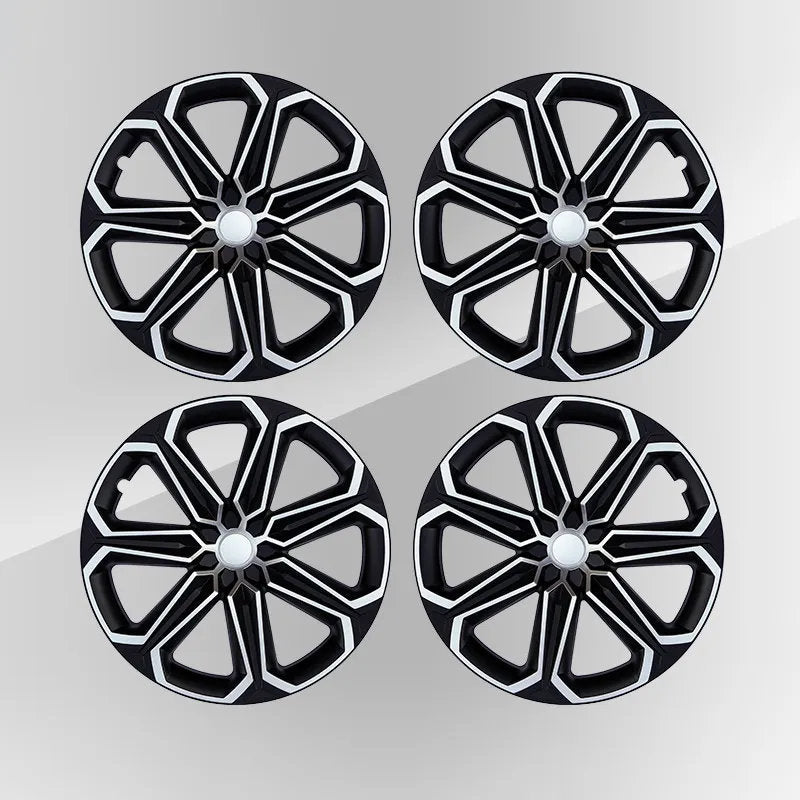 19" Tesla Model Y Wheel Covers (4pcs) - Reinforced ABS Hubcaps for 2020-2024 Model Y Model Y (2020-2024) 19 inch Black and Silver