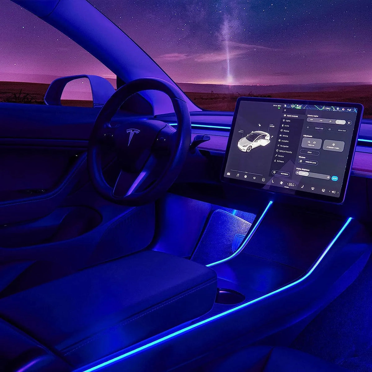Interior Car Neon Lights Tesla Model 3（2019-2023）/ Y（2020-2024） Model 3（2017-2020） Center Console Light