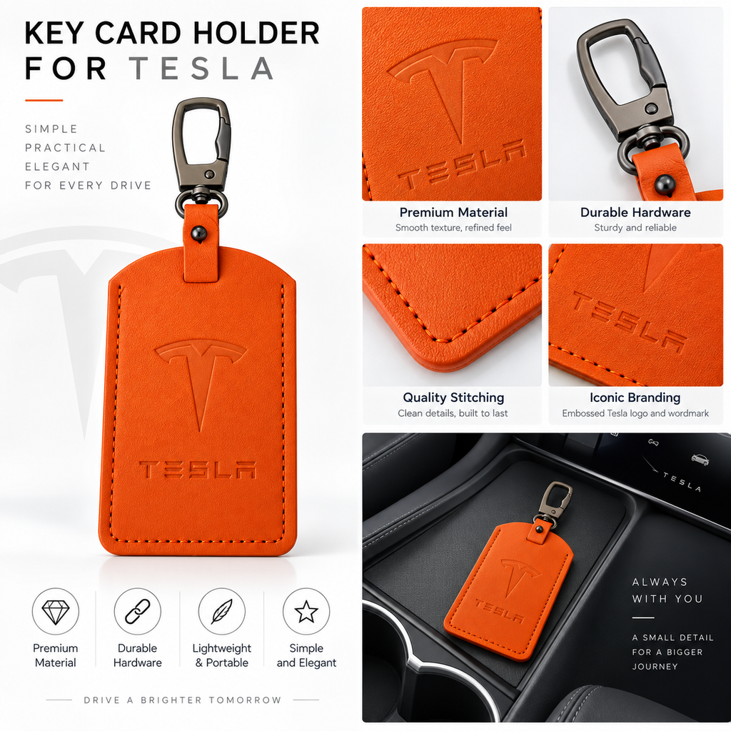 Tesla Card Key Holder – Alcantara All Tesla modelsCase for All Tesla