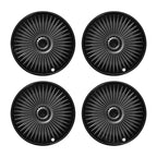 4Pcs Wheel Caps Suitable for Tesla Model Y 19-Inch Rims Bright Black + Black Edge + Gray Stripe(2020-ON)