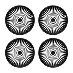4Pcs Wheel Caps Suitable for Tesla Model Y 19-Inch Rims Bright Black + Black Edge + White Stripe(2020-ON)