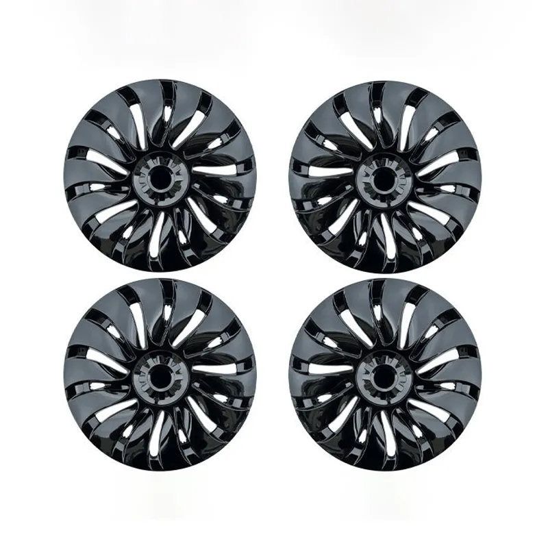 4 Pcs Wheel Covers for Tesla Model Y 19-Inch Wheels Bright Black 19 inch