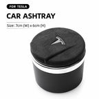 Cup Holder Suede Ashtray for All Tesla