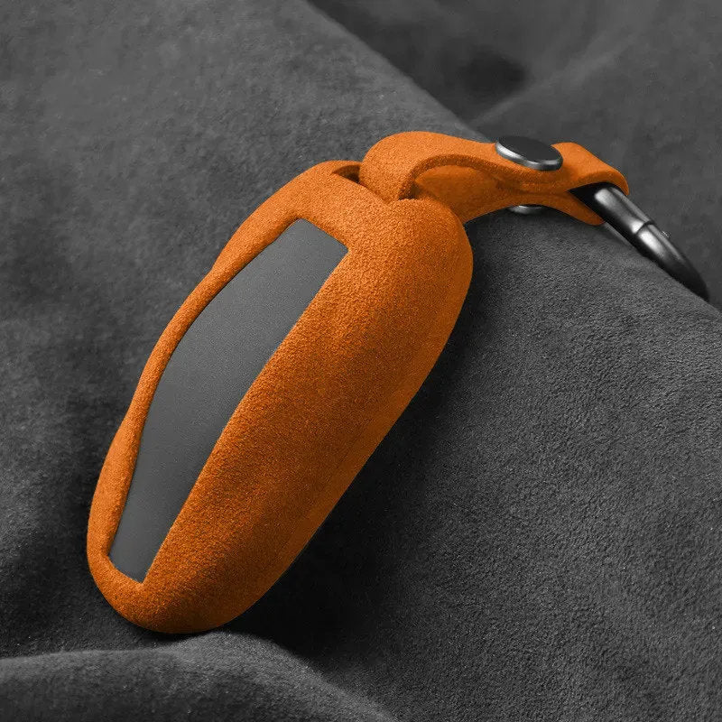 Alcantara Tesla Key Fob Cover For Model S/3/Y (2012-2023) Orange