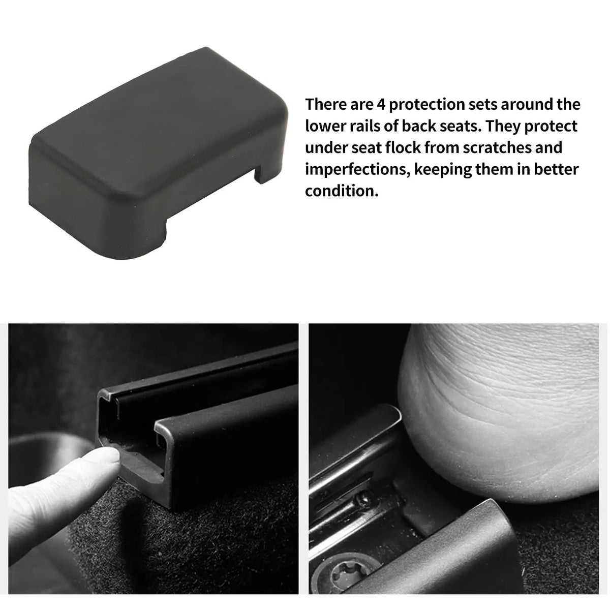 Car Slide Rails Anti-Kick Plugs Suitable for Tesla Model 3/Y