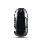 Carbon Fiber Key Fob Cover For Tesla Model S（2012-2018) Silver Black