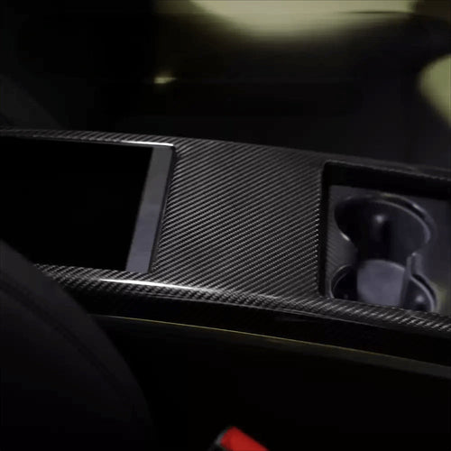 Carbon Fiber Center Console Trim Panel for Tesla Model S/X 2022+