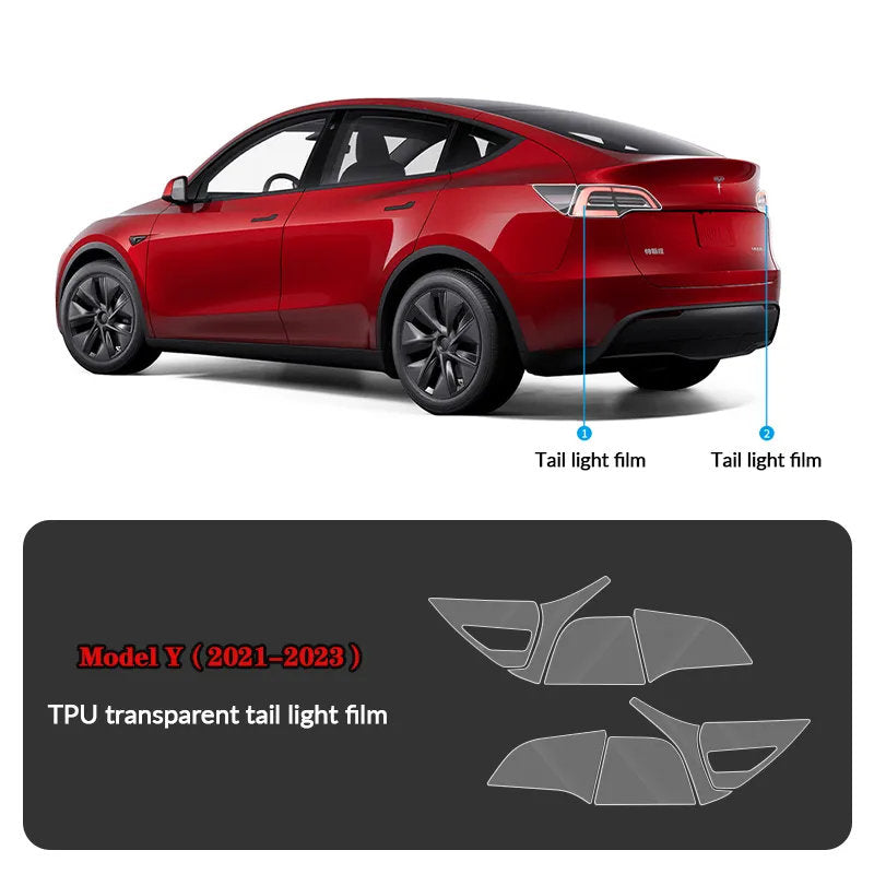 Compatible with Tesla Model Y (2021-2025.2) Headlights and Taillight Protection Film Transparent Film Tail Light