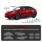 Compatible with Tesla Model Y (2021-2025.2) Headlights and Taillight Protection Film Transparent Film Headlight+Tail Light+Front Door Bowl Door Handle