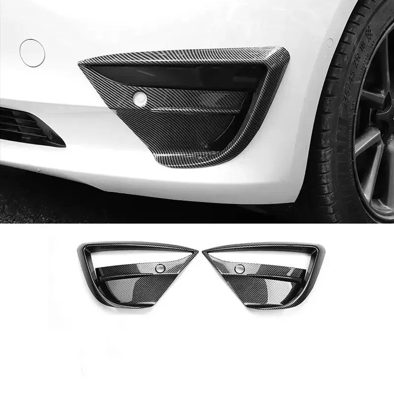 Fog Light Cover for Tesla Model 3 (2017-2023) Glossy Carbon Fiber Pattern
