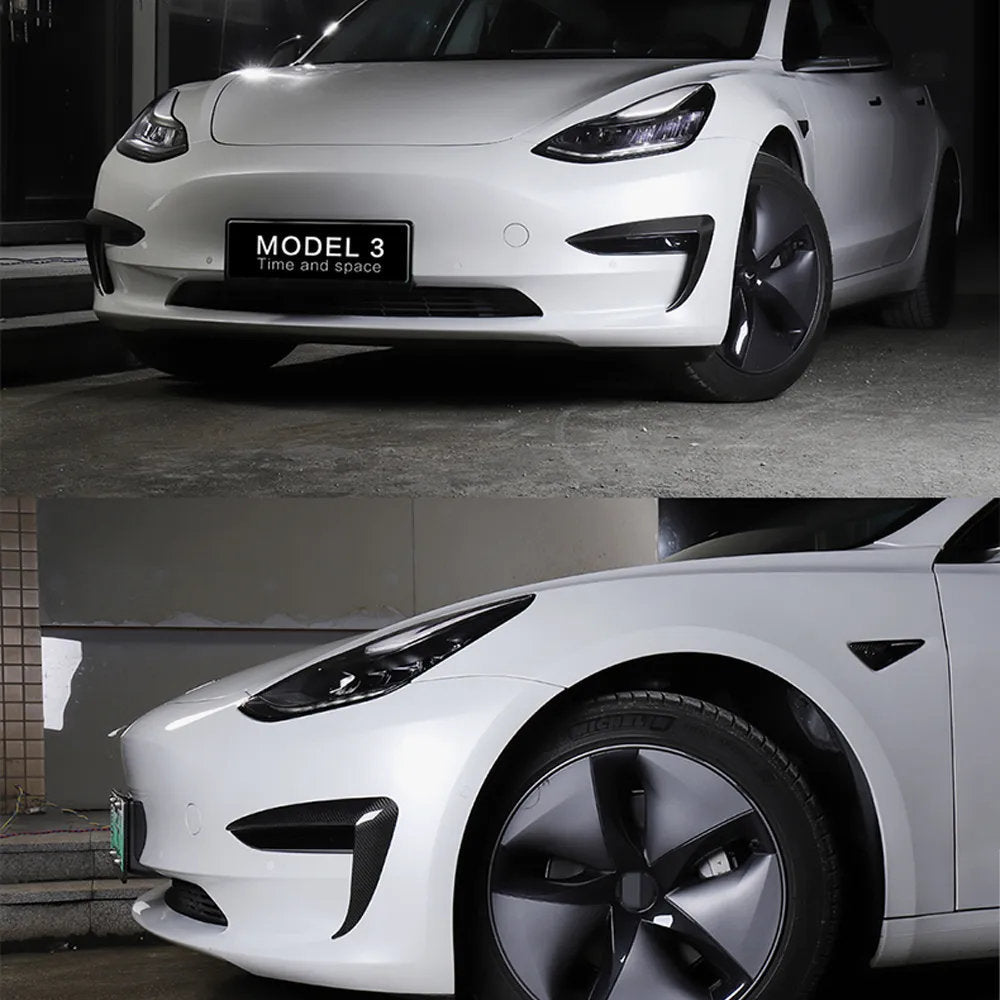 Fog Light Trim for Tesla Model 3/Y - High-Quality ABS with Carbon Fiber Finish