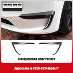 Fog Light Trim for Tesla Model 3/Y - High-Quality ABS with Carbon Fiber Finish Model Y (2020-2024) Glossy Carbon Fiber Pattern