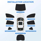 Full Set of 8 Side Window Sunshades for Tesla Model 3/Y Sun Visor Set 8 Pieces