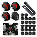 Wheel Center Cap Kit with Puller for Model 3/Y/S/X | 4 Hub Caps + 20 Lug Nut Covers