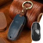 Handmade Leather Tesla Model S/3/X/Y Key Fob Case Cover Blue