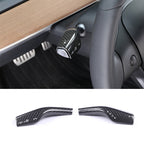 Interior Steering Wheel Steering Rod Patch for Tesla Model 3/Y Real Carbon Fiber Gloss Black