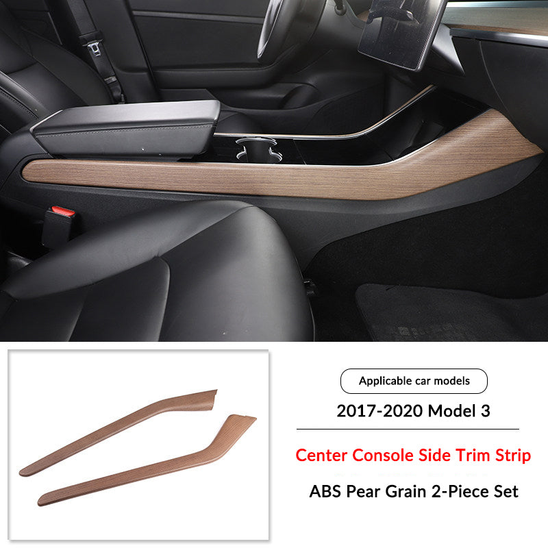 Pear Wood Grain Interior Protective Cover for Tesla Model 3/Y Center Console Side Trim（Model 3 2017-2020）