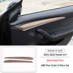Pear Wood Grain Interior Protective Cover for Tesla Model 3/Y Door Trim Cover（Model 3 2021-2022 Model Y 2021-2024）