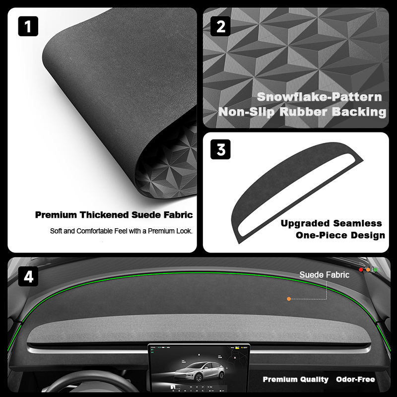 Suede Dashboard Anti-Glare Mat for Tesla Model 3 & Y