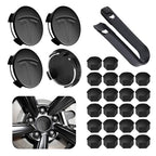 Wheel Center Cap Kit with Puller for Model 3/Y/S/X | 4 Hub Caps + 20 Lug Nut Covers