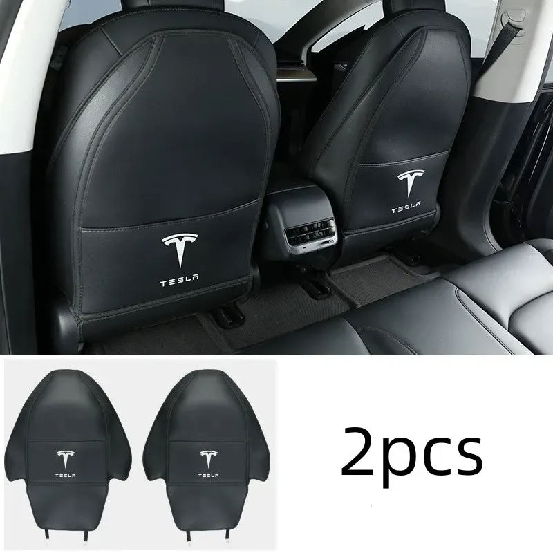 2 Pcs Seat Protectors for Tesla Model 3 (2017-2023) / Y (2020-2024) Model 3（2017-2023.10） Y（2020-2024） Black