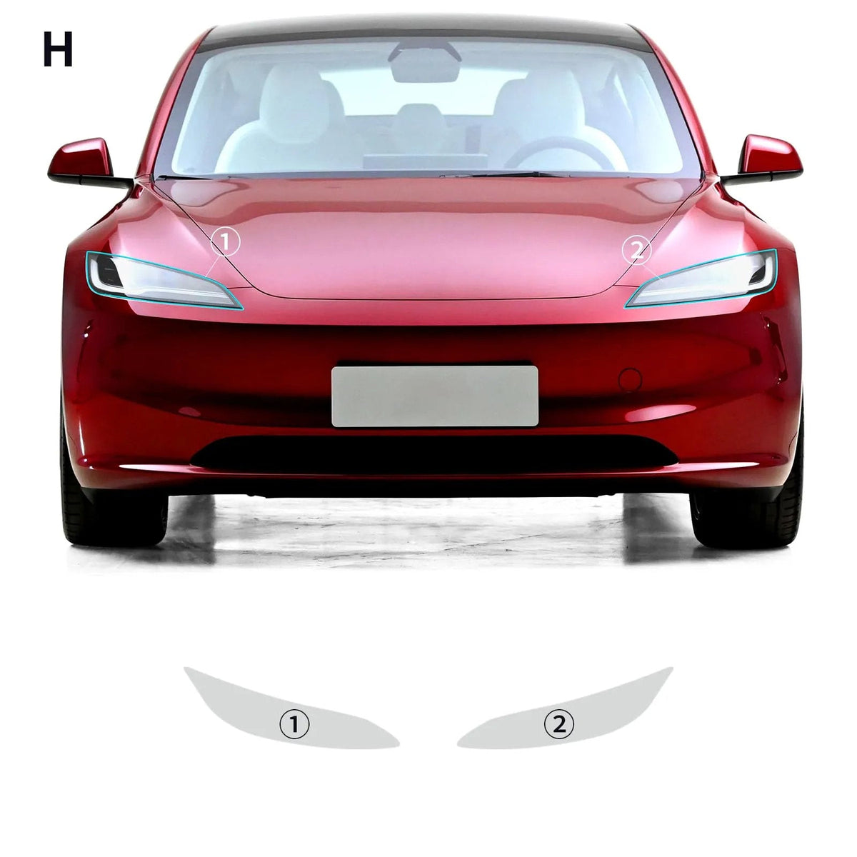 TPU HD Front and Rear Light Protective Film for Tesla Model 3 Highland 2024+