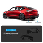 TPU HD Front and Rear Light Protective Film for Tesla Model 3 Highland 2024+ Smoked Black Film Tail Light Model 3 Highland