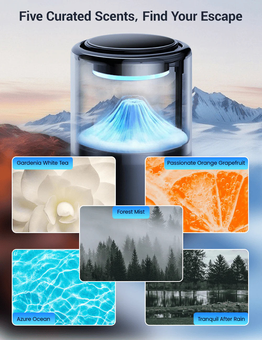 Tesla Cloud Mist Car Diffuser with Ambient Lighting – For Model 3/Y/S/X
