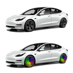 Tesla Model 3 Floating Cap (4pcs) Rainbow 19 inch