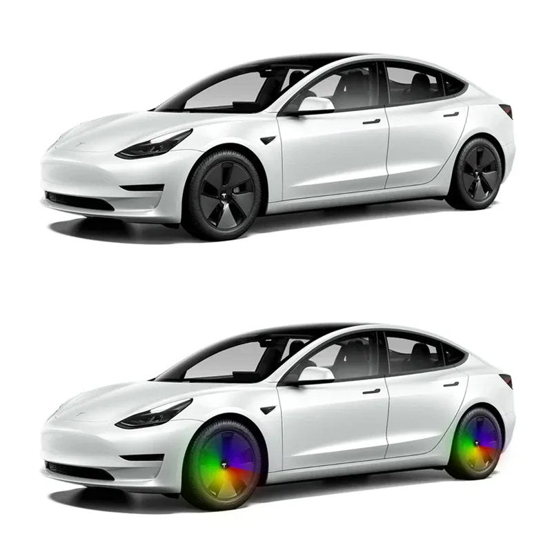 Tesla Model 3 Floating Cap (4pcs) Rainbow 19 inch