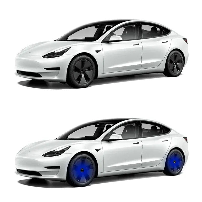 Tesla Model 3 Floating Cap (4pcs) Blue 19 inch