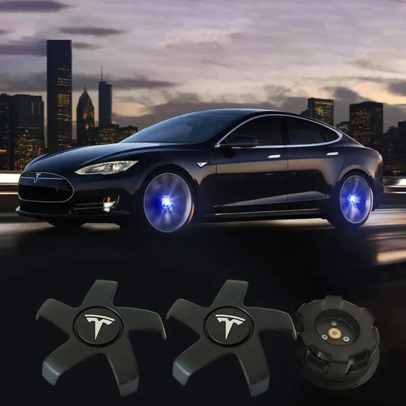Tesla Model 3 Floating Cap (4pcs) White 19 inch