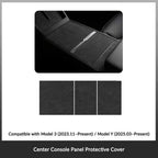 Tesla Model Y Juniper / 3 Highland Suede Armrest Cover & Interior Trim Kit (5-Piece) Black Model 3 Highland Model Y Juniper Center Console Panel Cover