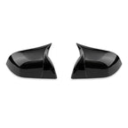 Tesla Model 3 Mirror Cover in the Shape of a Bullhorn Glossy Black