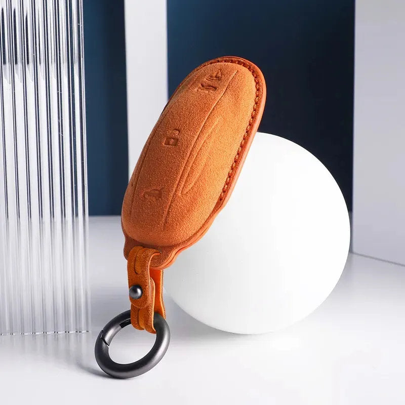 Tesla Model S/3/X/Y Key Holder (Alcantara) Orange
