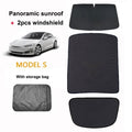 Tesla Model S (2016-Present) Glass Roof Sunshade and Front & Rear Sunroof Sunshade 3 Pcs