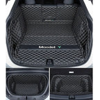 Tesla Model Y Trunk Mats – Waterproof, Soundproof, Stain-Resistant Black Rice Full Coverage Front and Rear Trunk Mats 3 Pcs