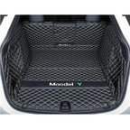 Tesla Model Y Trunk Mats – Waterproof, Soundproof, Stain-Resistant Black Rice Full Coverage Trunk Mat